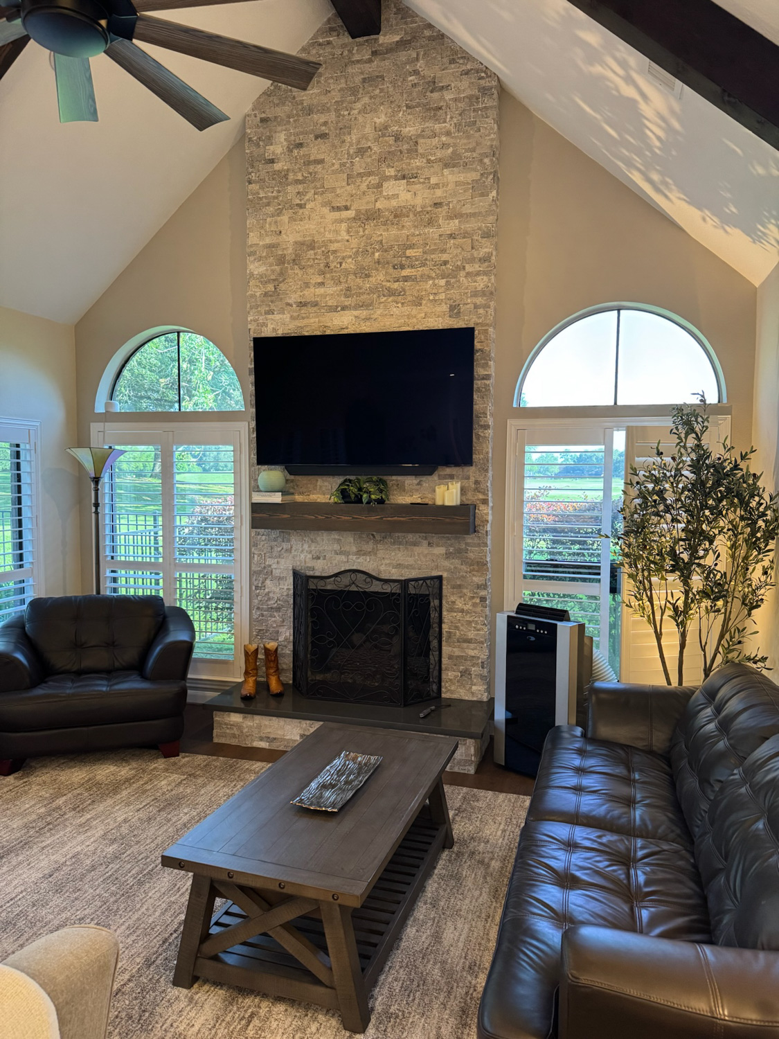 Custom Dark Living Room